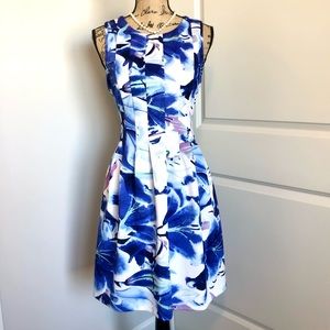 Vince Camuto Floral Pleated Dress